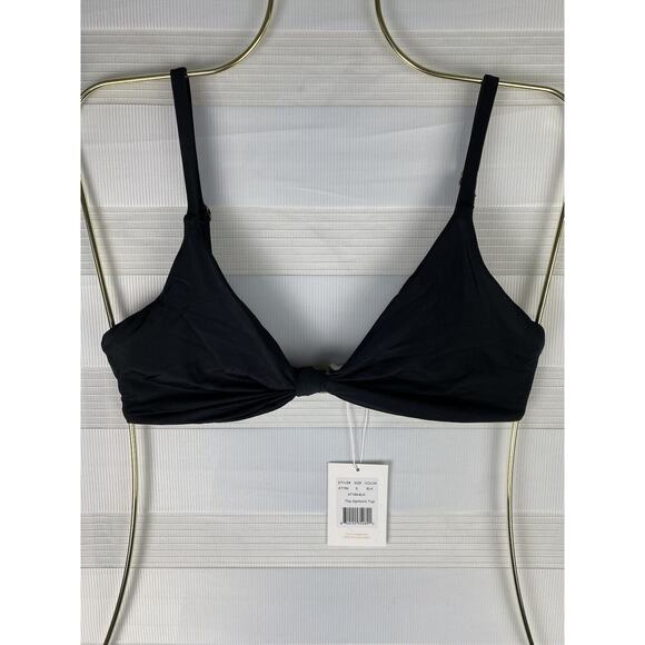 ANDIE SWIM The Santorini Knot Front Bikini Top in Black Size Small - Picture 4 of 7
